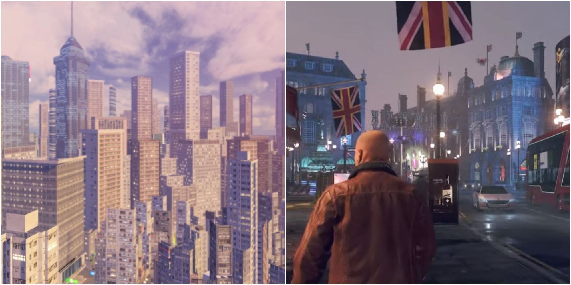 Setting of Sleeping Dogs (left) and Watch Dogs (right)