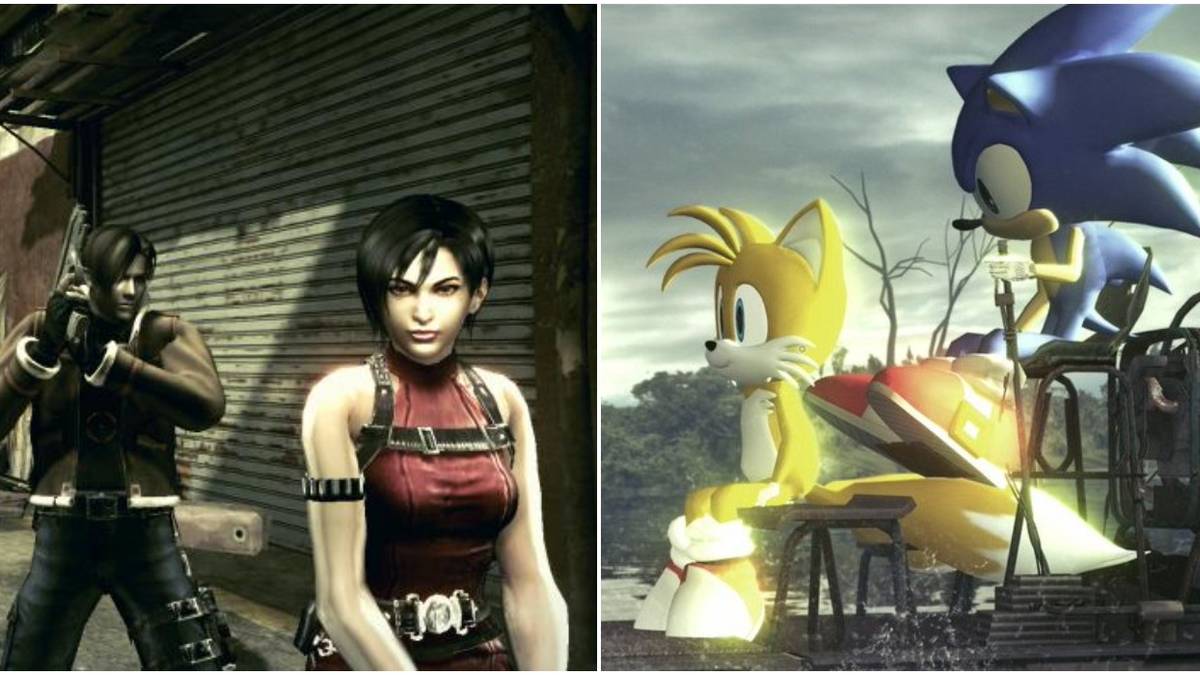 (Left) Leon and Ada in Resident Evil 5 (Right) Sonic and Tales in Resident Evil 5