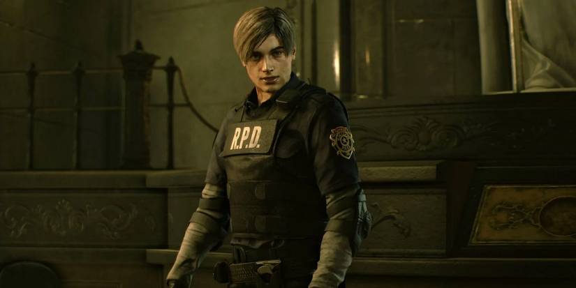 Screenshot showing Leon from Resident Evil 2.