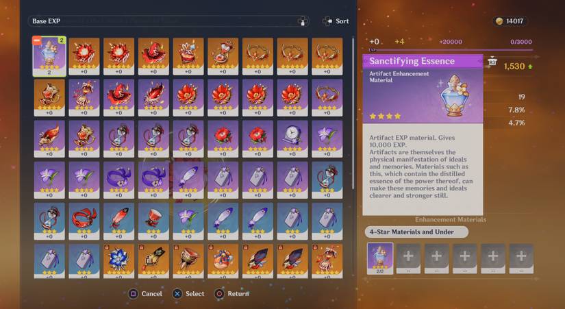 how to level artifacts