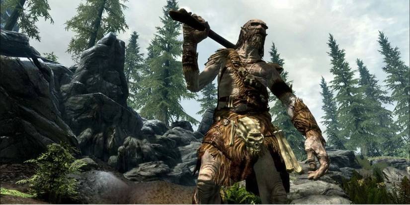 giant riding a dragon in skyrim