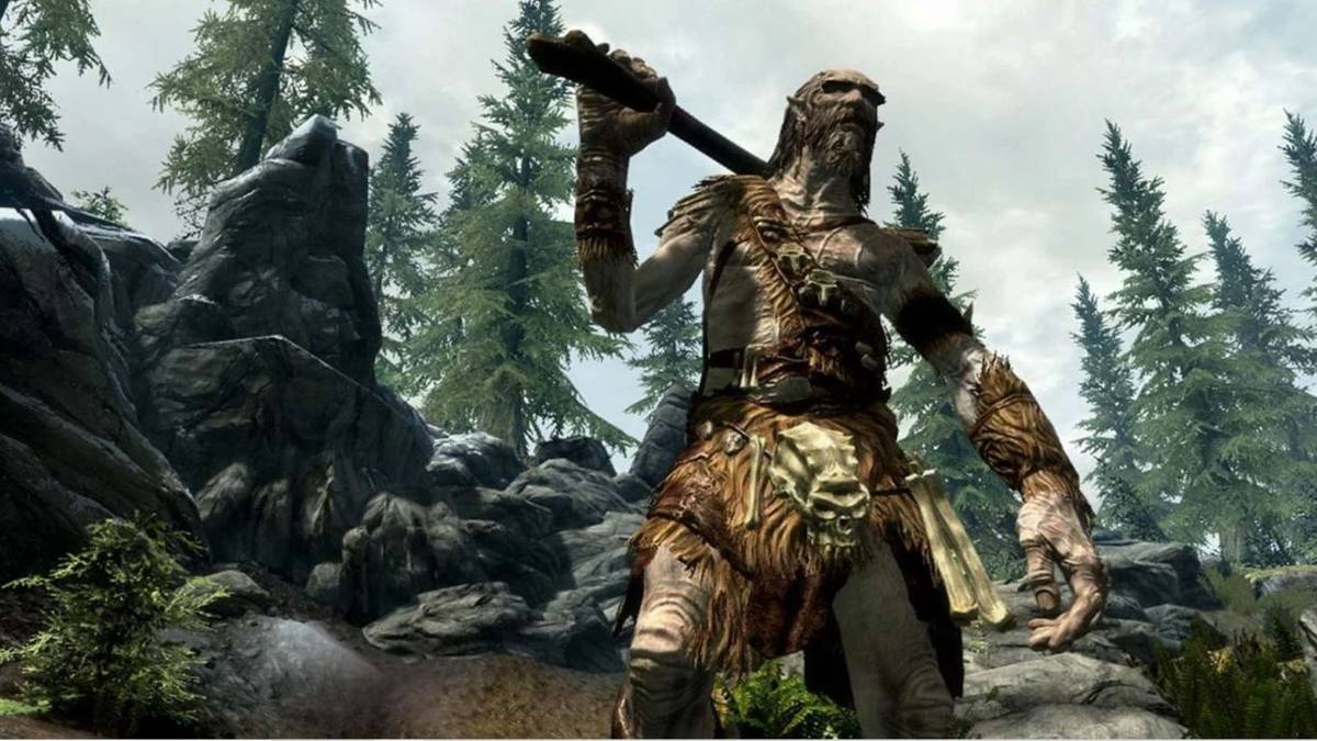 giant riding a dragon in skyrim