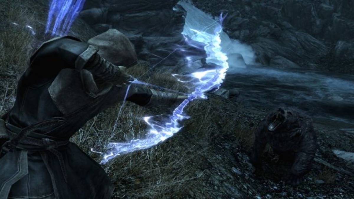 skyrim player makes bow shot