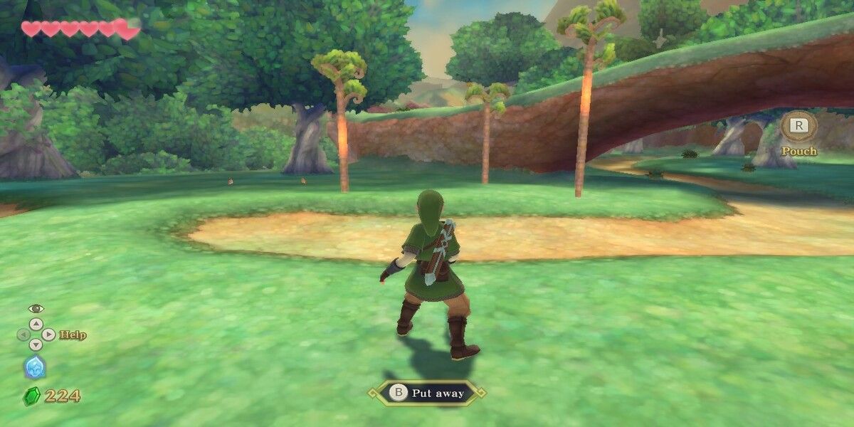 Link facing trees