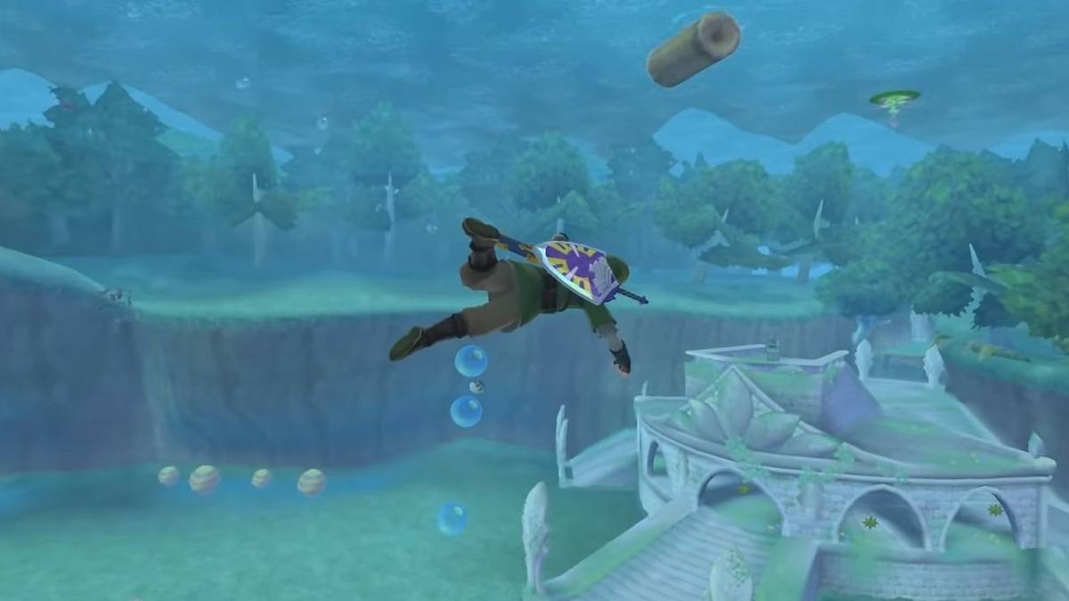 skyward sword underwater dive