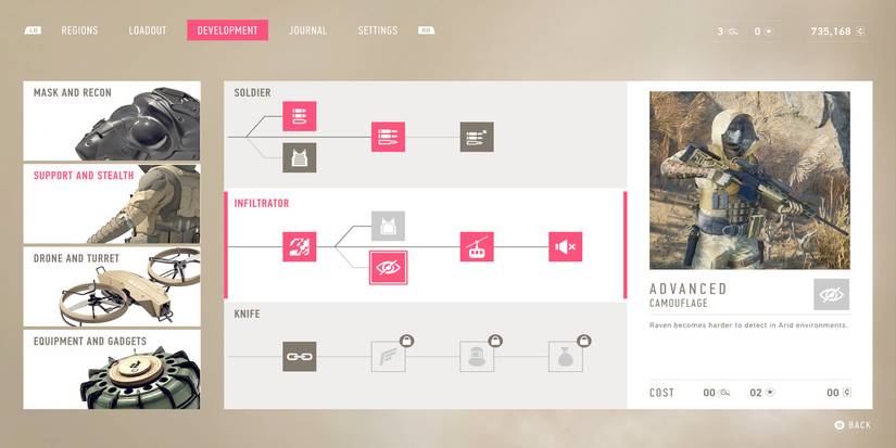 Advanced Camouflage perk description