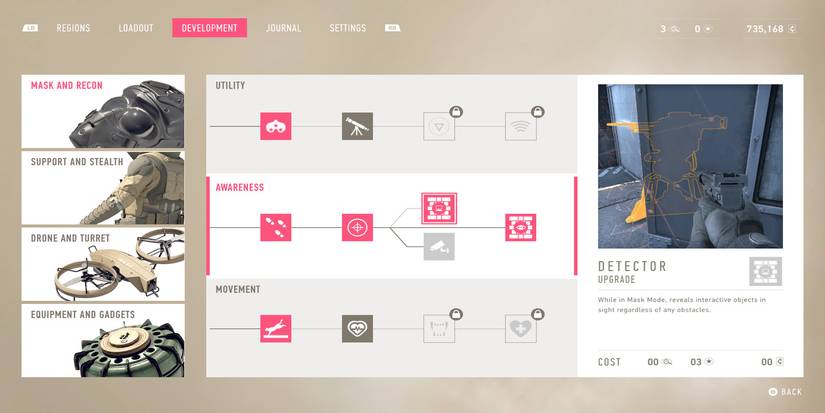 Detector perk description