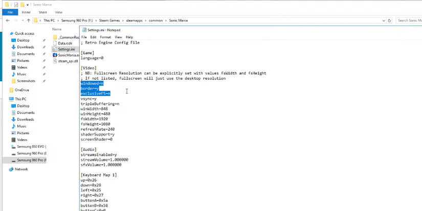 player adjusting text in a game file to always make it open in full screen mode.