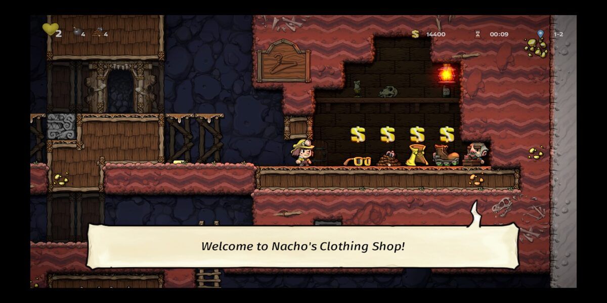 Player approaching the shopkeeper