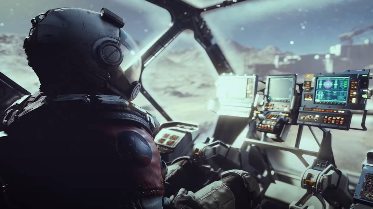 starfield pilot viewed from behind