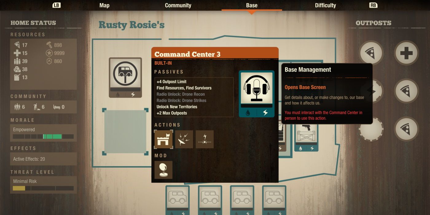 state of decay 2 command centre upgrade resources
