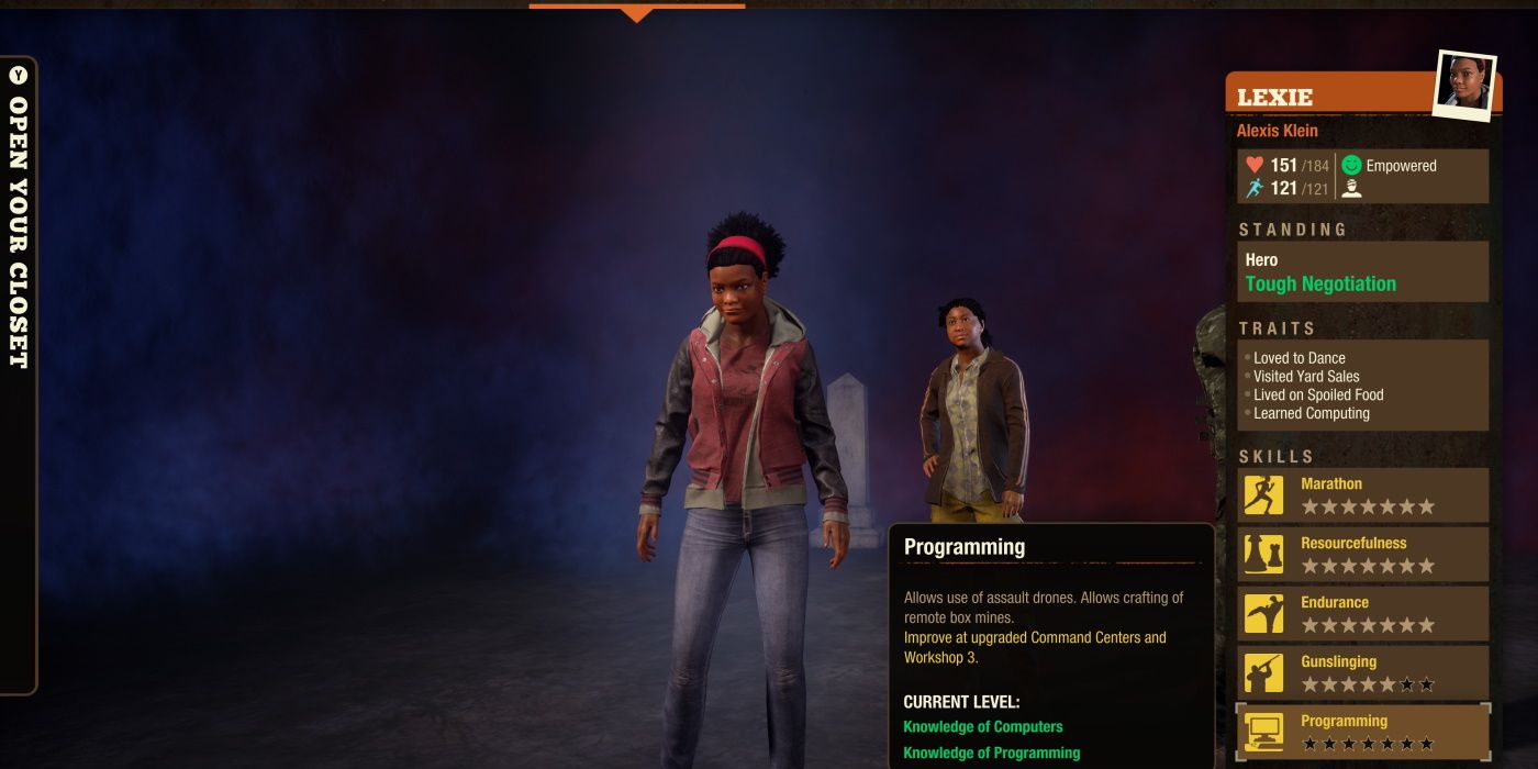 state of decay 2 community menu lexie survivor