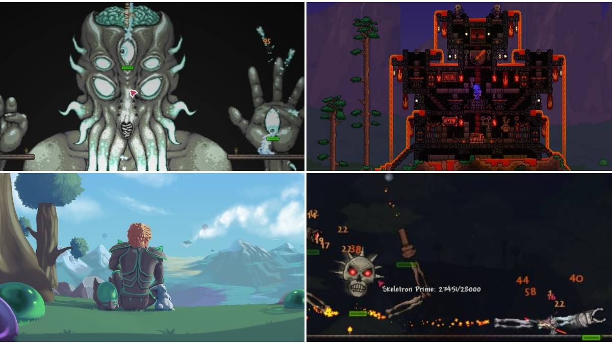 terraria moon lord hell base logo art skeletron prime master mode tips