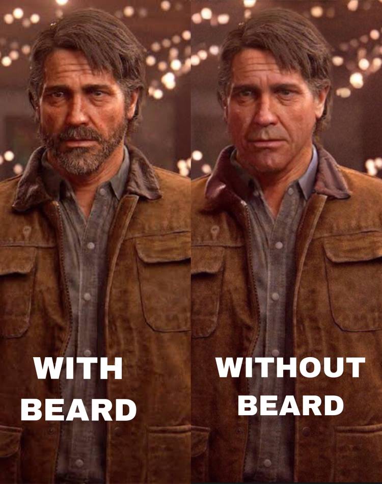 the last of us 2 joel beardless side by side