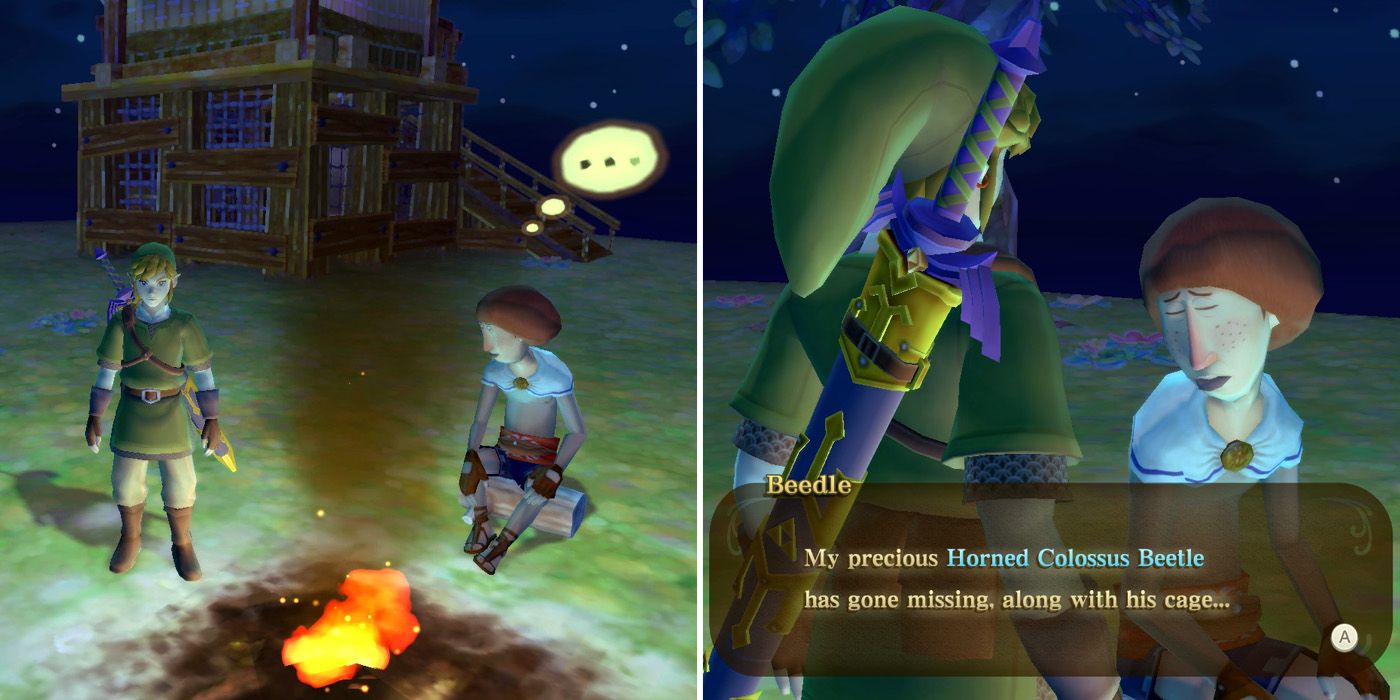 How to start the Beedle's Missing Beetle side quest in The Legend of Zelda: Skyward Sword HD