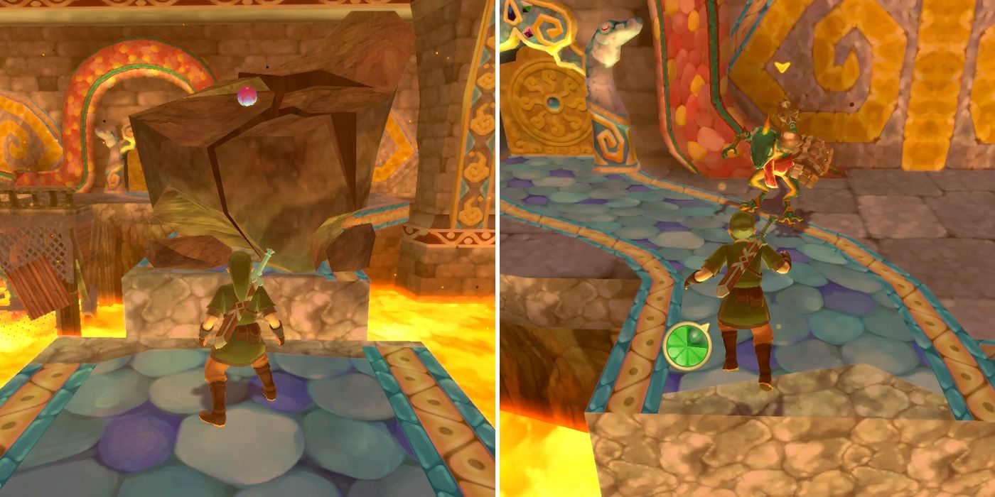 Heading to the map room in the Earth Temple in The Legend of Zelda: Skyward Sword HD