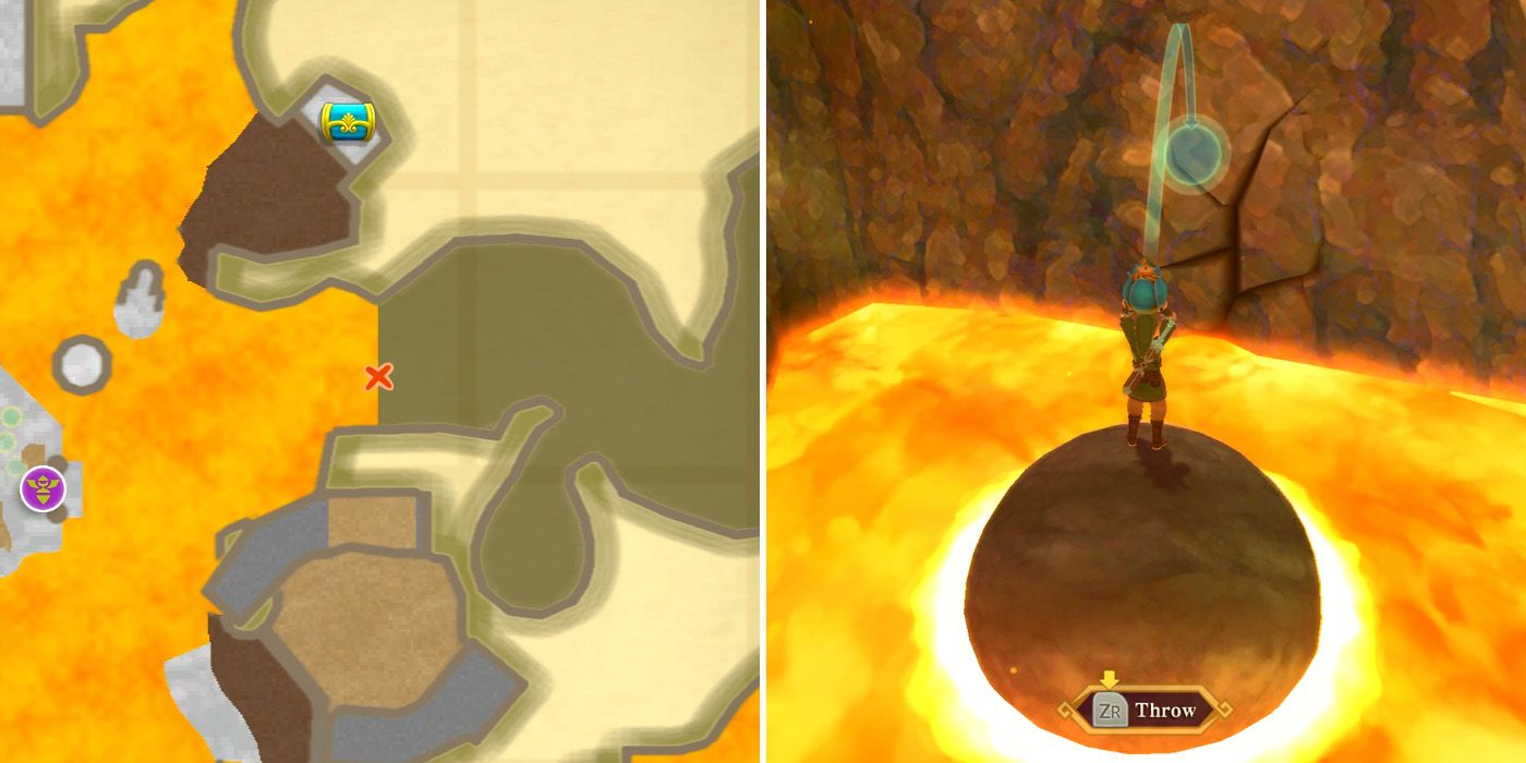 Bombing a destructible wallin the Earth Temple in The Legend of Zelda: Skyward Sword HD