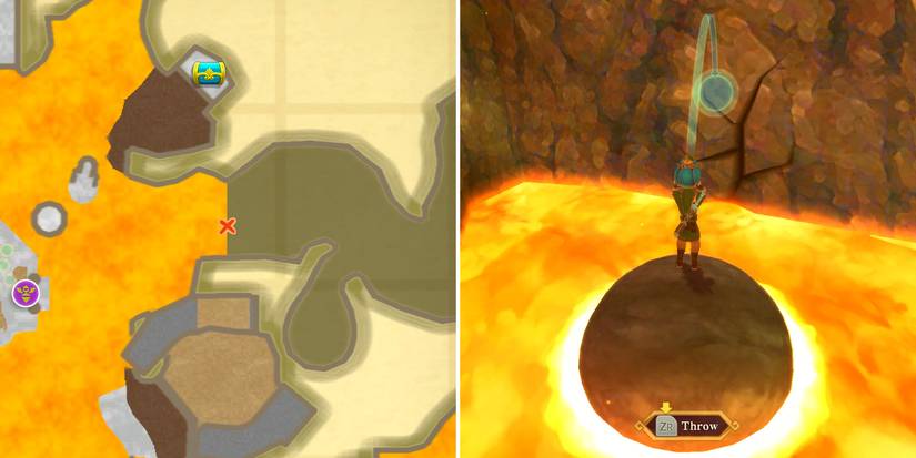 Bombing a destructible wallin the Earth Temple in The Legend of Zelda: Skyward Sword HD