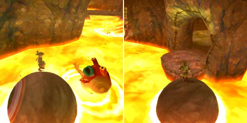 Entering the secret passageway in the Earth Temple in The Legend of Zelda: Skyward Sword HD