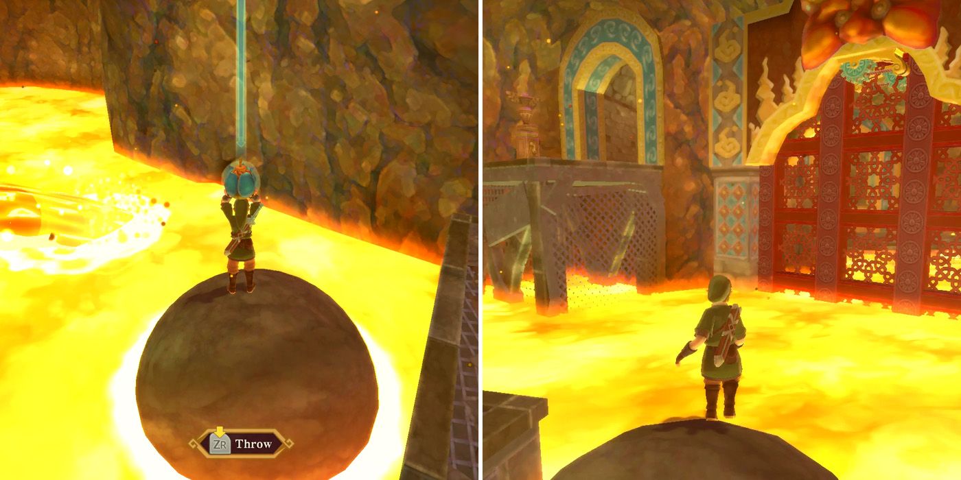 Some of the obstacles in the secret passageway in the Earth Temple in The Legend of Zelda: Skyward Sword HD