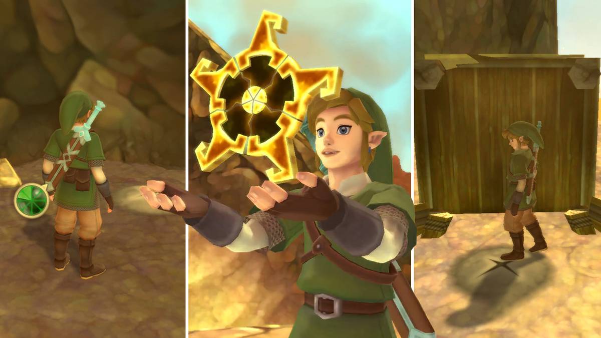 The completed key to the Earth Temple in The Legend of Zelda Skyward Sword HD