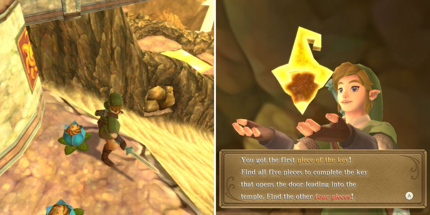Obtaining the first key piece in The Legend of Zelda: Skyward Sword HD