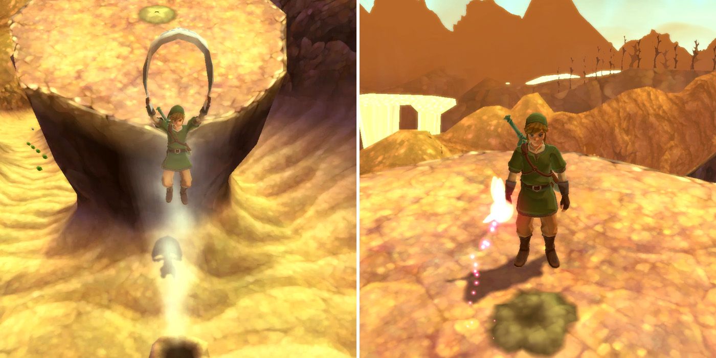 Digging up a Fairy in The Legend of Zelda: Skyward Sword HD