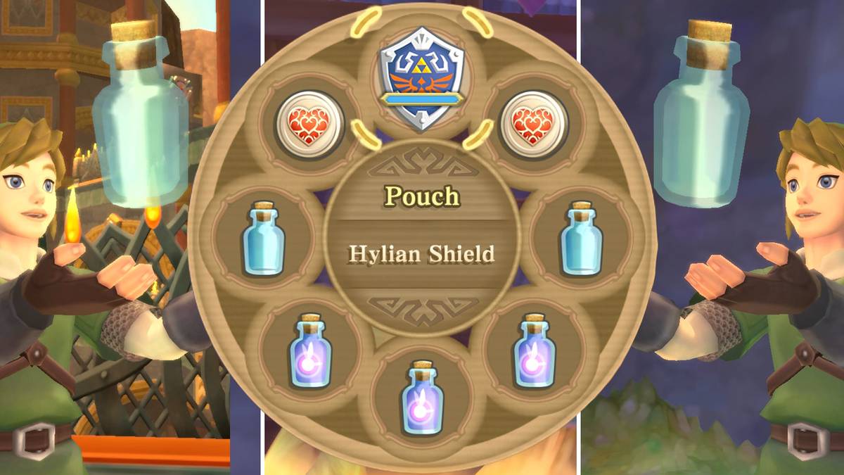 Empty bottle locations in The Legend of Zelda: Skyward Sword HD