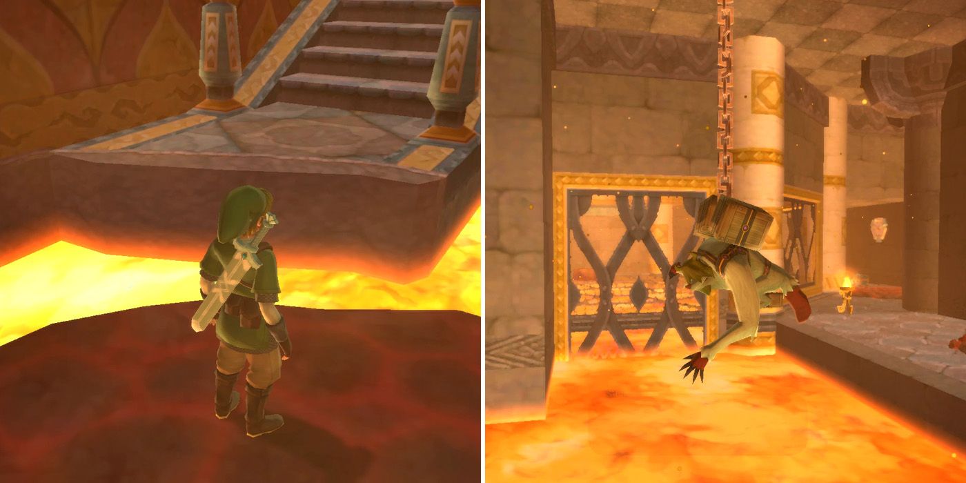 How to get the second small key in The Legend of Zelda: Skyward Sword HD's Fire Sanctuary dungeon