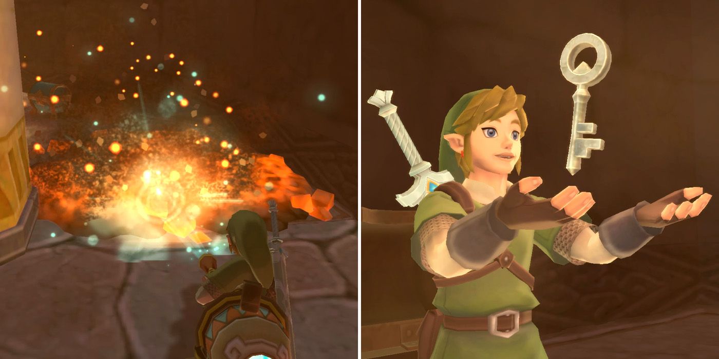 How to get the second small key in The Legend of Zelda: Skyward Sword HD's Fire Sanctuary dungeon