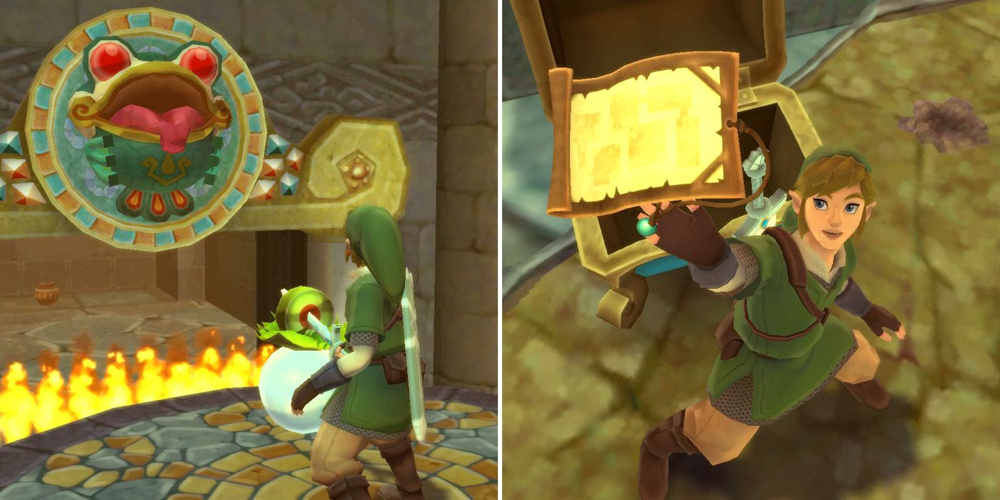 How to get the dungeon map in The Legend of Zelda: Skyward Sword HD's Fire Sanctuary dungeon