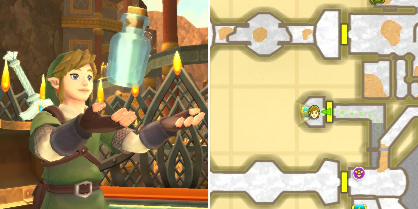 How to get the empty bottle in The Legend of Zelda: Skyward Sword HD's Fire Sanctuary dungeon