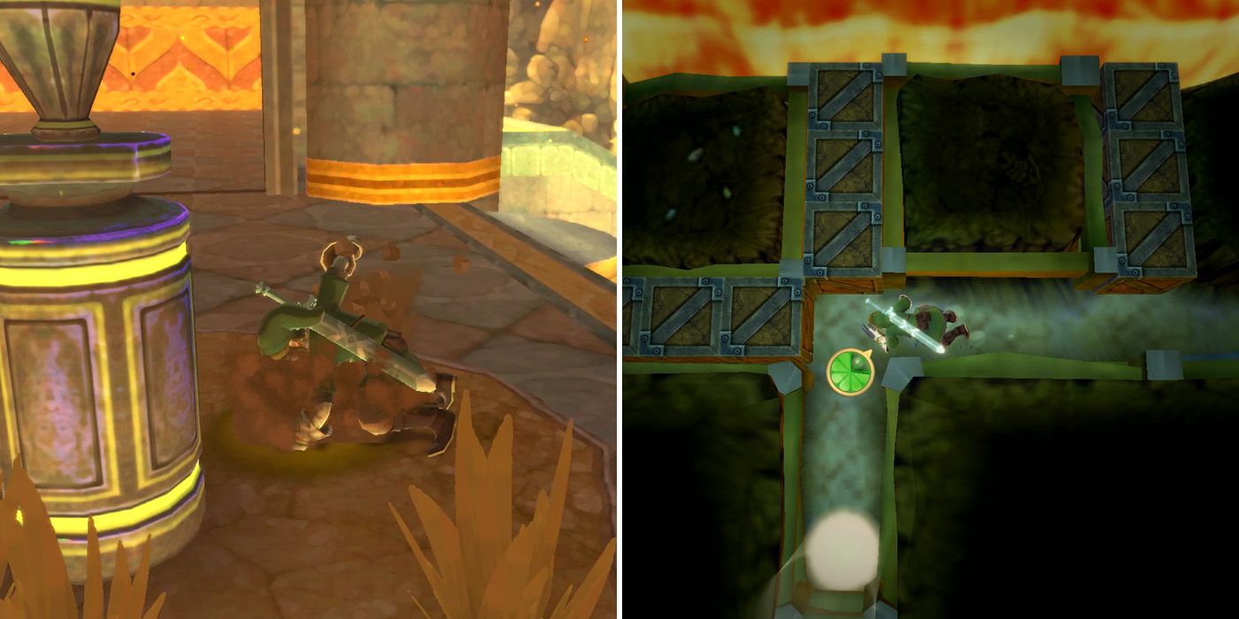 How to get the Mysterious Crystals boss key in The Legend of Zelda: Skyward Sword HD's Fire Sanctuary dungeon