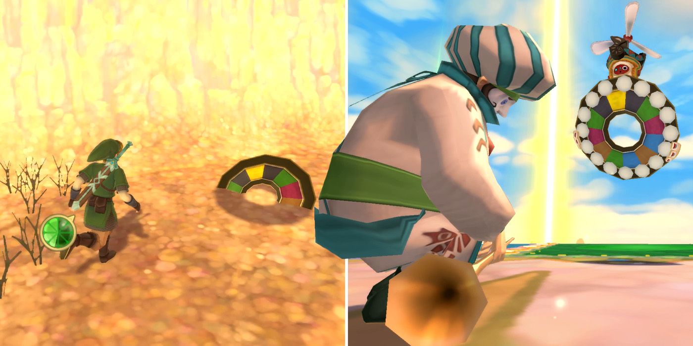 Returning the party wheel to complete the Fixing Fun Fun Island side quest in The Legend of Zelda: Skyward Sword HD