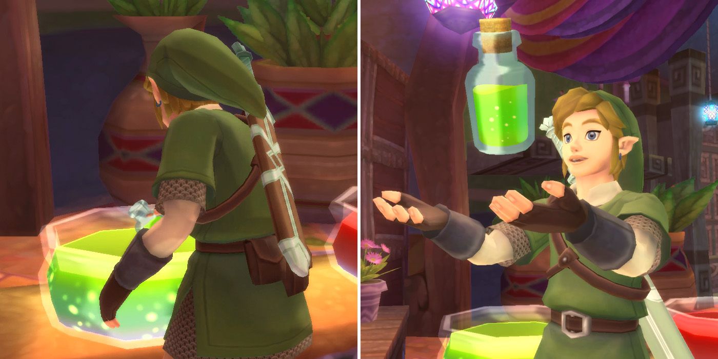 Obtaining stamina potion for the Fledge's Workout side quest in The Legend of Zelda: Skyward Sword HD