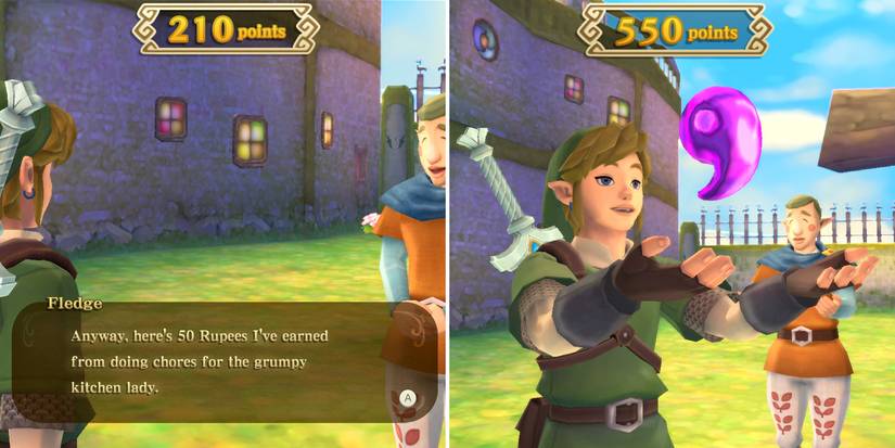 Some of the prizes from the Pumpkin Pull mini-game in The Legend of Zelda: Skyward Sword HD