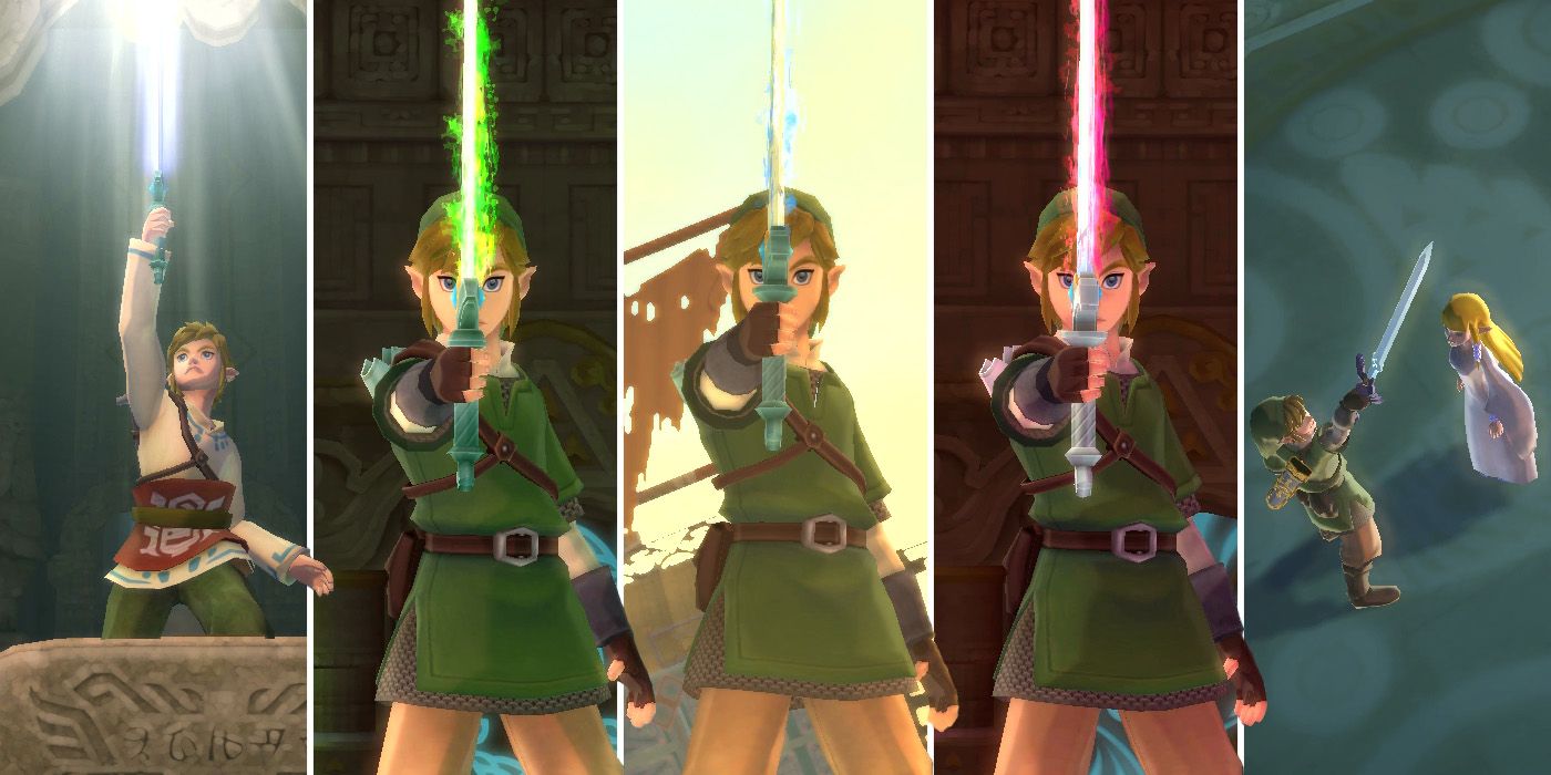 Every form of the Goddess Sword in The Legend of Zelda: Skyward Sword HD