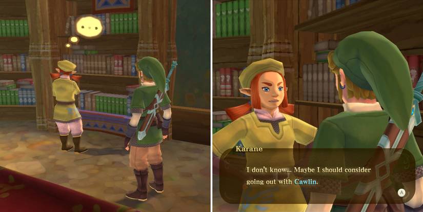 Link delivers the latter to Karane in the Haunted Restroom side quest in The Legend of Zelda: Skyward Sword HD