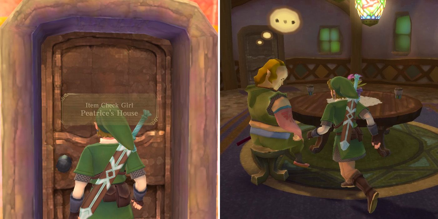 Peatrice and Peater's house in the Item Check Crush side quest in The Legend of Zelda: Skyward Sword HD
