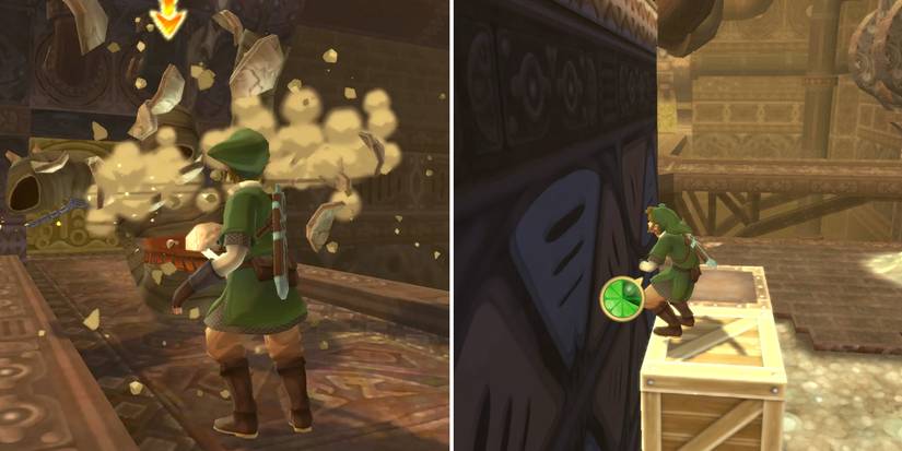 The second chamber of the Lanayru Mining Facility dungeon in The Legend of Zelda: Skyward Sword HD