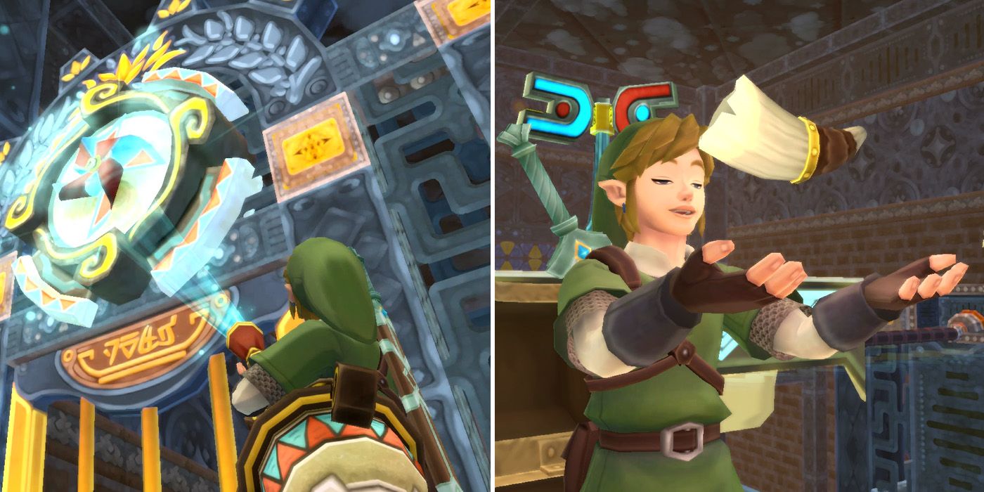 Obtaining a Monster Horn in the Lanayru Mining Facility dungeon in The Legend of Zelda: Skyward Sword HD