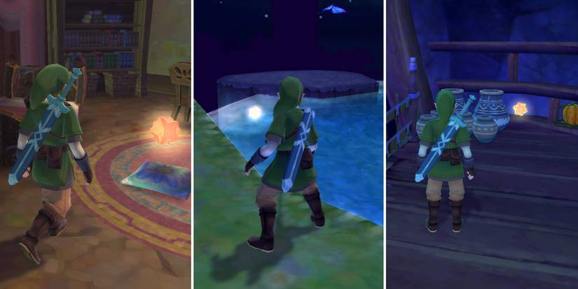 Loose Gratitude Crystals Around Skyloft in The Legend of Zelda: Skyward Sword HD