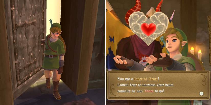 Getting a piece of heart from Batreaux after collecting 15 Gratitude Crystals