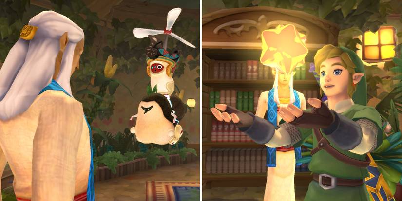 Claiming the reward for the Owlan's Exotic Plant side quest in The Legend of Zelda: Skyward Sword HD
