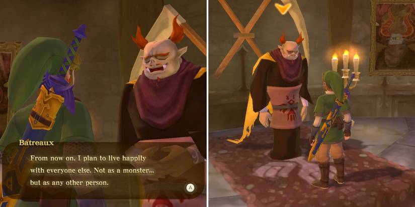 Claiming the reward for the Owlan's Exotic Plant side quest in The Legend of Zelda: Skyward Sword HD