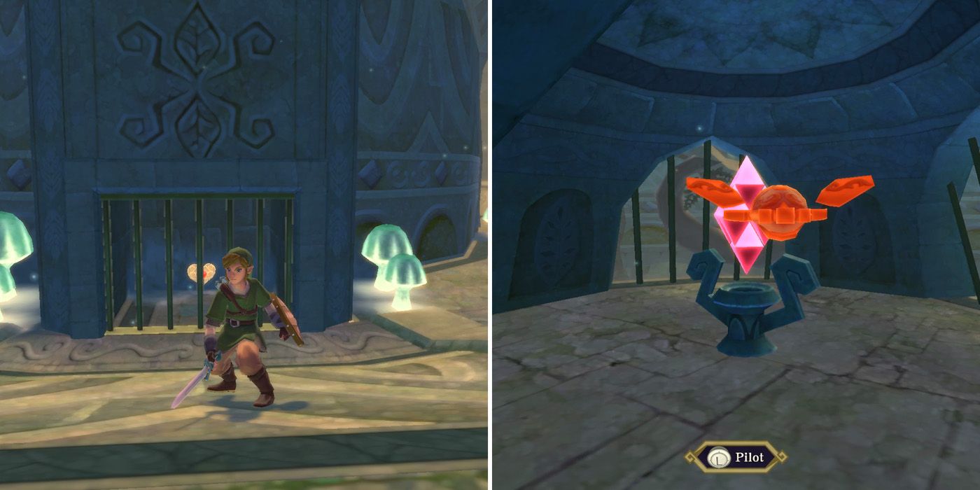 Obtaining the piece of heart in Skyview Temple in The Legend of Zelda: Skyward Sword HD