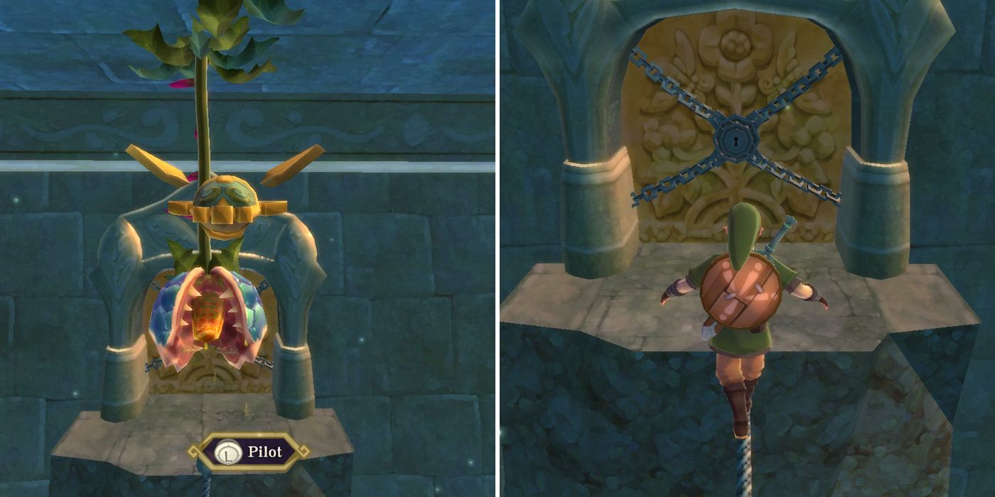 Unlocking Skyview Temple's second key door in The Legend of Zelda: Skyward Sword HD