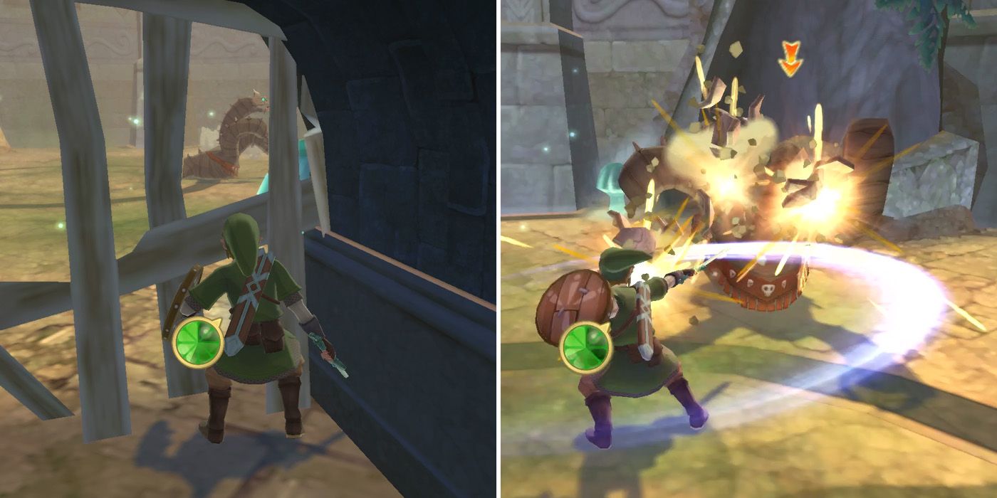 Killing a Staldra in The Legend of Zelda: Skyward Sword HD