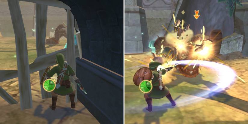 Killing a Staldra in The Legend of Zelda: Skyward Sword HD