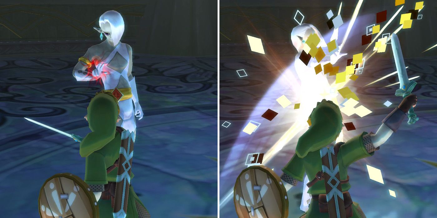 The first phase of the first Ghirahim boss fight in The Legend of Zelda: Skyward Sword HD